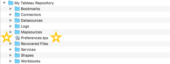 With your HEX codes in hand, locate your Tableau Repository. Depending on where you installed this, it could take a minute. When you locate it, there will be a Preferences.tps you need to open in a text editing program.
