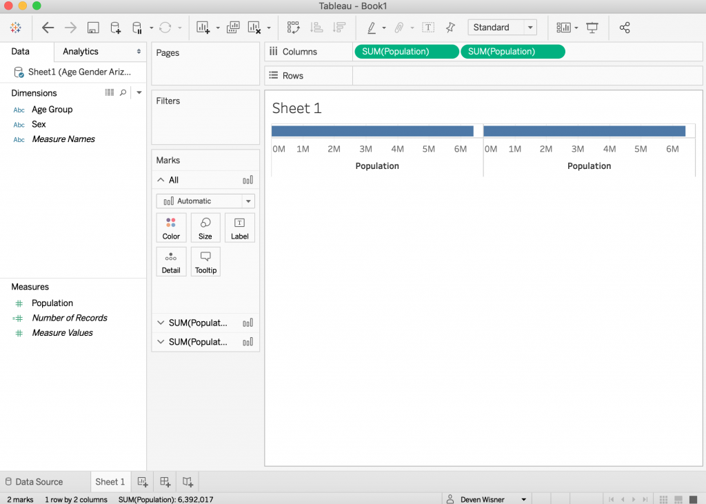 We want to load our data source, review that our variables came in correctly, and add a new sheet.