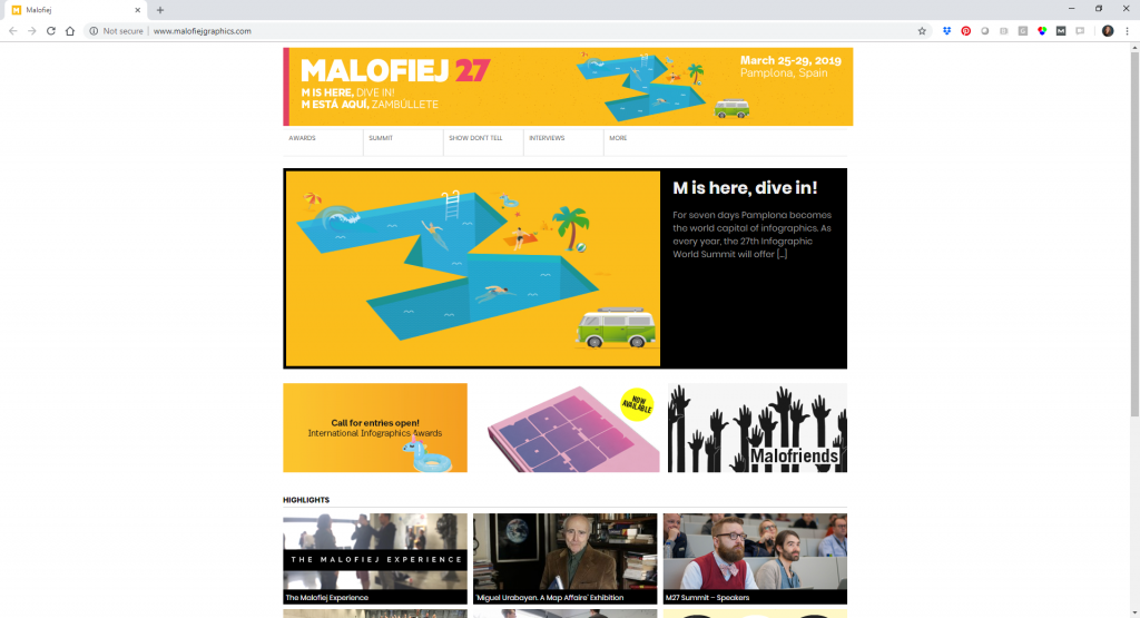 The Malofiej 2019 conference website
