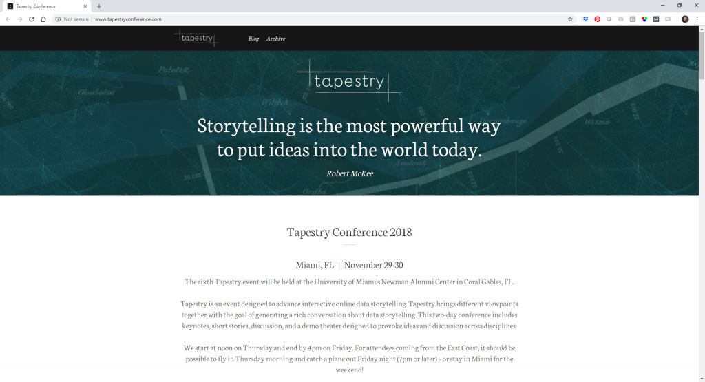 The Tapestry Conference's 2018 website