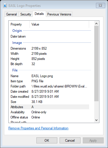 EASL logo properties.