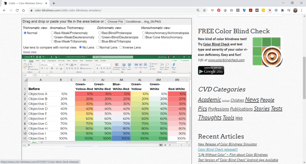 I also did a color-blindness check. 