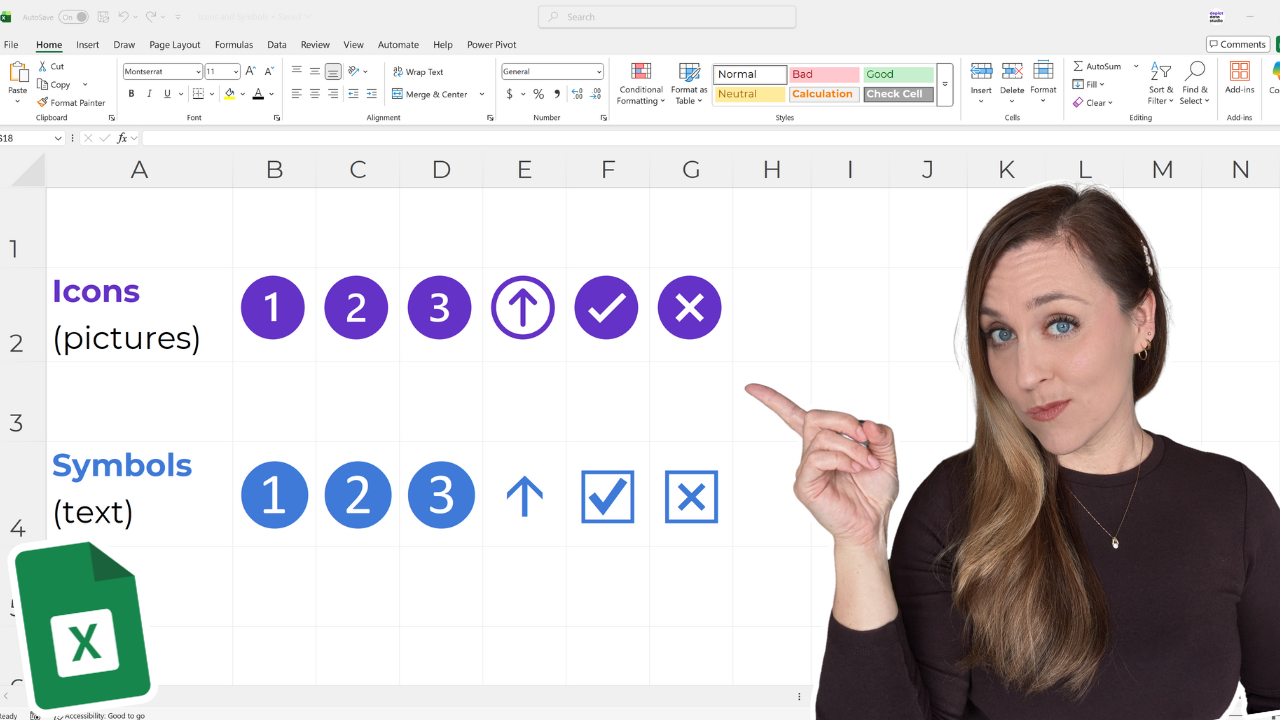 Ann K. Emery shows you how icons and symbols can be added and edited inside Microsoft Excel.