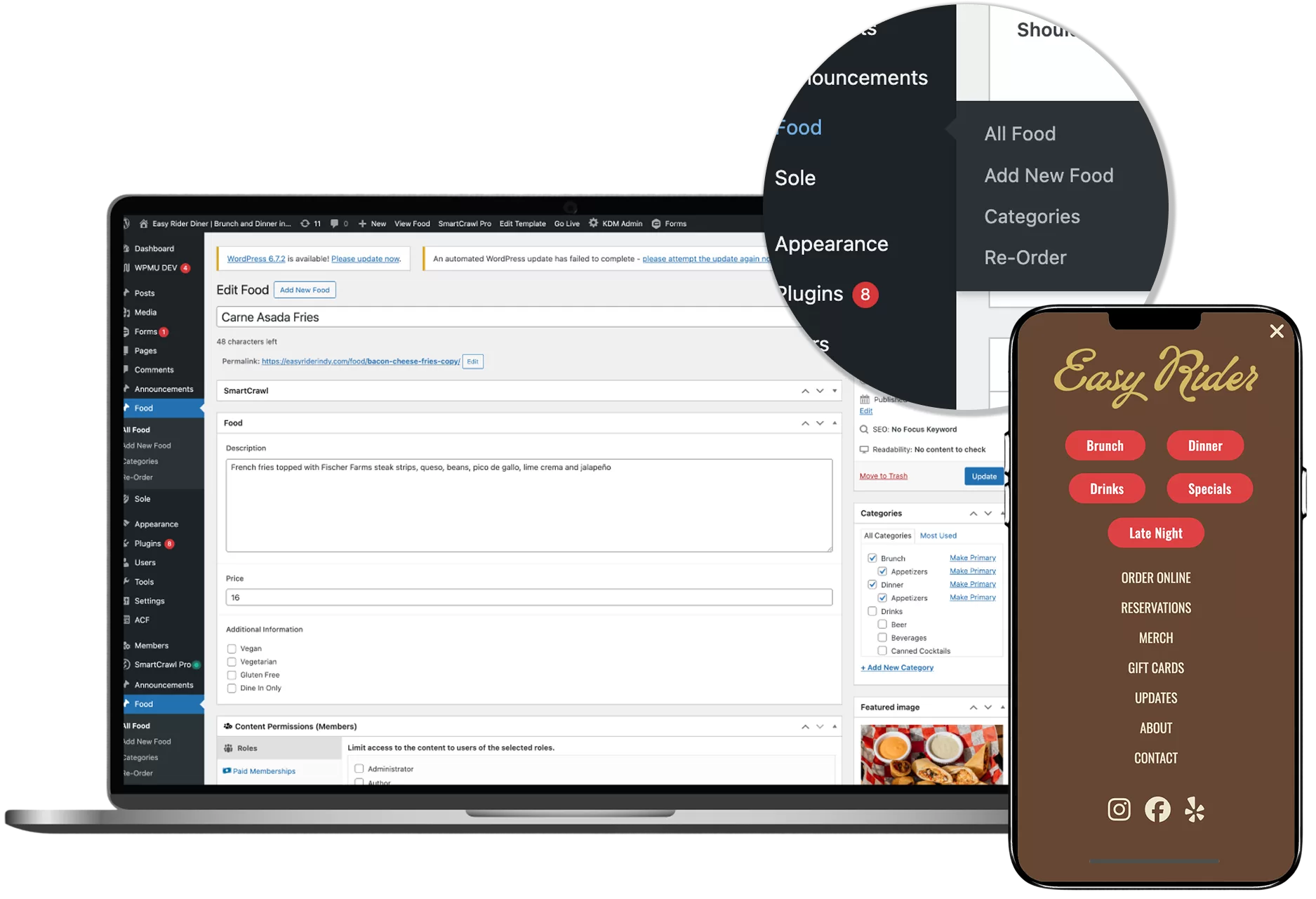 restaurant wordpress websites