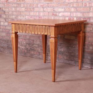 Baker Furniture French Regency Louis XVI Cherry Wood and Parcel Gilt Tea Table