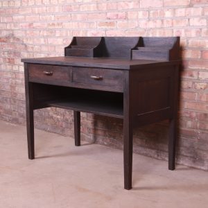 Early Gustav Stickley Ebonized Mission Oak Arts & Crafts Writing Desk, Circa 1900