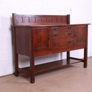 Antique Stickley Mission Oak Arts & Crafts Sideboard, Circa 1900