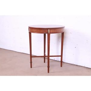 Baker Furniture Neoclassical Mahogany and Brass Tea Table, Newly Refinished