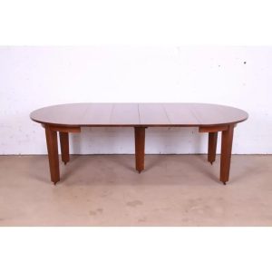 Gustav Stickley Mission Oak Arts & Crafts Extension Dining Table, Newly Restored