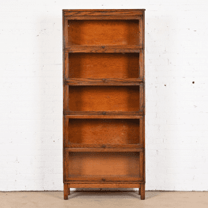 Antique Arts & Crafts Oak Five-Stack Barrister Bookcase by Lundstrom, Circa 1920s