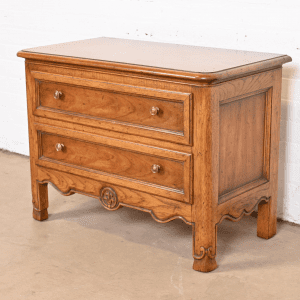 Heritage French Provincial Louis XV Carved Walnut Commode or Nightstand, Circa 1960s