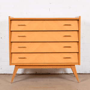 Gio Ponti Style Mid-Century Italian Modern Louvered Front Chest of Drawers