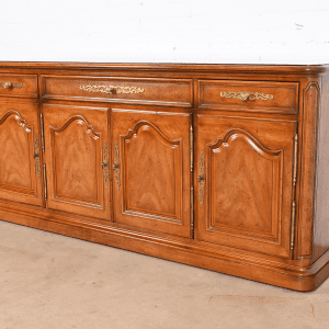 Henredon French Provincial Carved Walnut Sideboard or Bar Cabinet