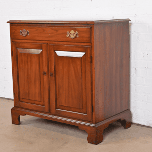 Henkel Harris American Colonial Cherry Wood Server or Bar Cabinet, Newly Restored