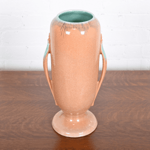 Roseville Art Deco Orian Large Glazed Handled Art Pottery Vase, 1930s
