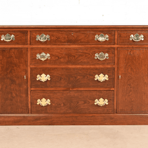 Henkel Harris Georgian Cherry Wood Sideboard or Bar Cabinet, Newly Refinished