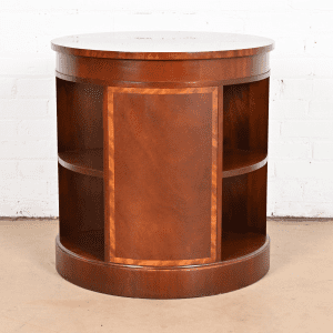 Baker Furniture Empire Banded Mahogany Drum Table