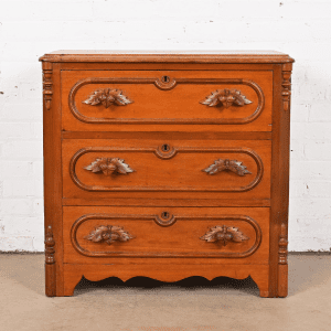 Early Widdicomb Victorian Carved Walnut Chest of Drawers, Circa 1870