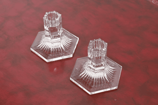 Tiffany & Co. Clear Crystal Candlesticks, Pair | LIBERTY & 33RD