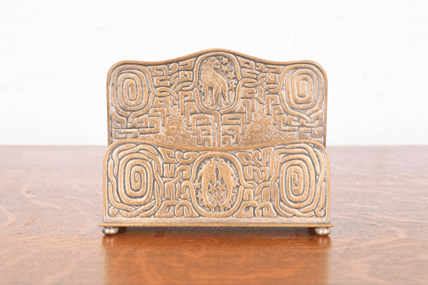 Tiffany Studios New York Zodiac Bronze Doré Double Sided Letter