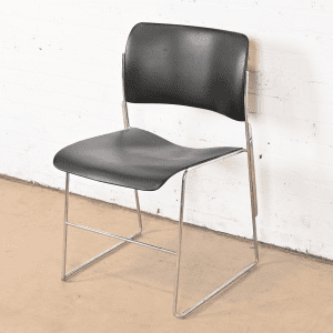 David Rowland 40/4 Black and Chrome Side Chair
