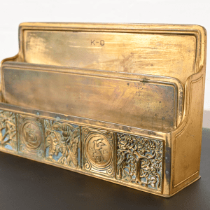 Tiffany Studios New York Bookmark Pattern Bronze Doré Letter Rack