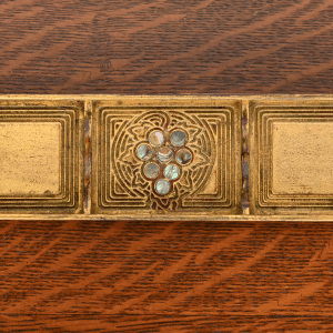 Tiffany Studios New York Bronze Doré and Abalone Pen Tray