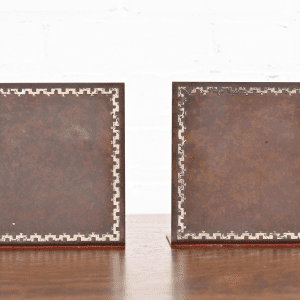 Heintz Arts & Crafts Sterling Silver on Bronze Bookends