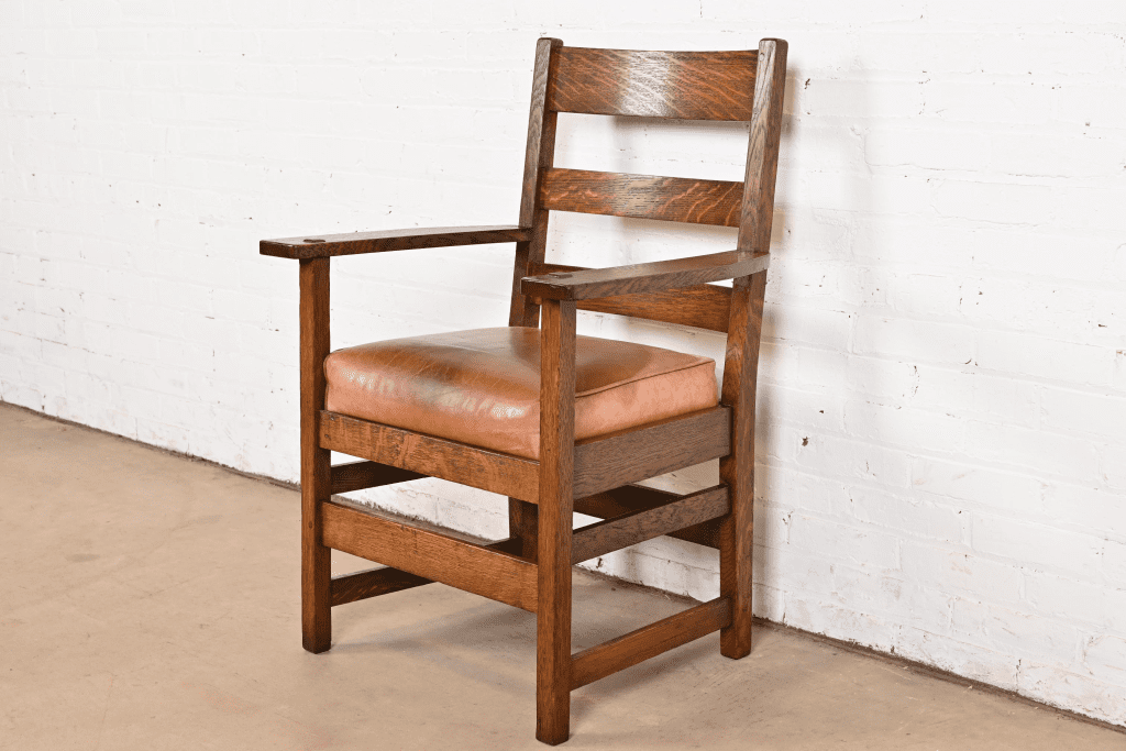 Stickley Brothers Antique Mission Oak Arts & Crafts Armchair