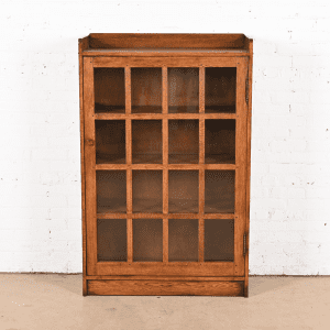 Stickley Style Mission Oak Arts and Crafts Bookcase Cabinet