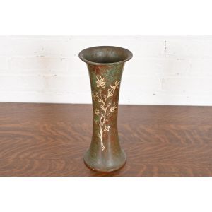 Silver Crest Arts & Crafts Sterling Silver on Bronze Vase