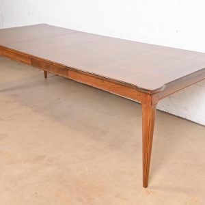 Thomasville French Regency Louis XVI Pecan Wood Extension Dining Table, Newly Refinished