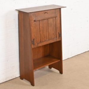 Gustav Stickley Antique Mission Oak Arts & Crafts Drop Front Secretary Desk, Circa 1900