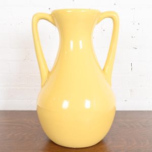 Roseville Pottery Arts & Crafts Large Yellow Glazed Handled Art Pottery Jug or Vase, 1930s