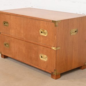 Michael Taylor for Baker Furniture Hollywood Regency Campaign Commode or Chest of Drawers, Circa 1950s