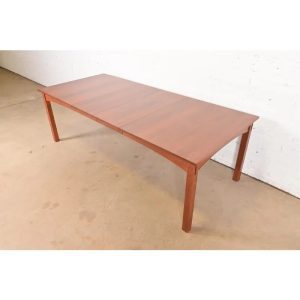 Stickley Harvey Ellis Collection Inlaid Cherry Wood Extension Dining Table, Newly Refinished