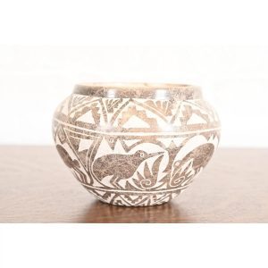 Aragon Acoma Pueblo Carved Polychrome Pottery Water Jar