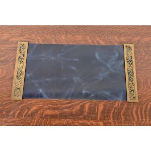 Tiffany Studios New York Grapevine Bronze Doré Blotter Ends With Leather Desk Blotter