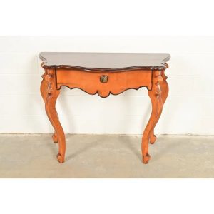 Baker Furniture Italian Provincial Louis XV Carved Maple Console or Entry Table