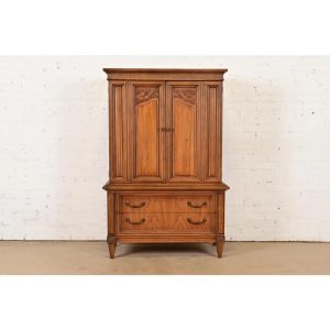 Henredon Style French Regency Louis XVI Walnut Gentleman's Chest, Circa 1960s
