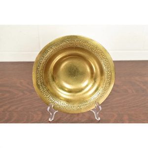Tiffany Studios New York Bronze Doré Bowl With Decorative Border
