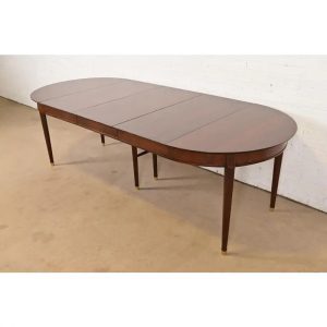 Henredon French Regency Louis XVI Walnut Extension Dining Table, Newly Refinished
