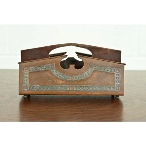 Heintz Arts & Crafts Sterling Silver on Bronze Letter Rack