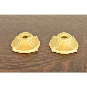 Rookwood Pottery Arts & Crafts Glazed Ceramic Candlesticks, 1922