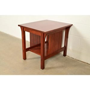 Stickley Mission Arts & Crafts Cherry Wood Spindle Side Table