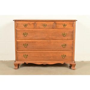 Chippendale Solid Maple Dresser or Chest of Drawers by Kling, Circa 1960s