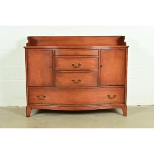 Federal Cherry Wood Serpentine Front Sideboard Buffet by Morganton, Circa 1950s