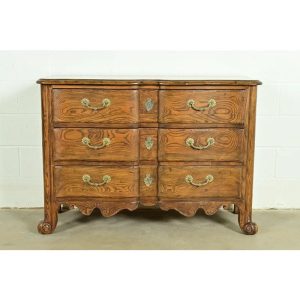 Baker Furniture French Provincial Louis XV Carved Oak Dresser or Chest of Drawers