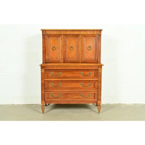 Thomasville French Regency Louis XVI Carved Fruitwood Gentleman's Chest, Circa 1960s