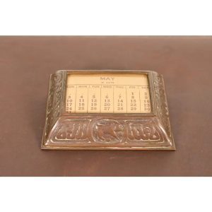 Tiffany Studios New York Zodiac Pattern Bronze Desk Calendar Holder or Picture Frame